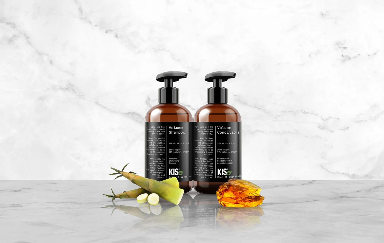 KIS Green Volume Conditioner 1000ml KIS Green Volume Conditioner 1000ml -Winkel Voor Haarverzorgingsproducten kisgreen illustratie duoset volumemarmer web 3